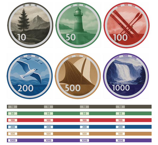 Hovedbilde Keramikk sjetonger med ditt eget design (custom ...